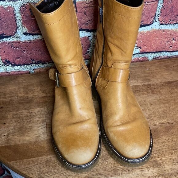 The Flexx Tan Aged Leather Moto Boots Size EU 37 - US 6 - Picture 5 of 8